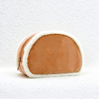 Plush-Trim Semicircle Cosmetic Bag