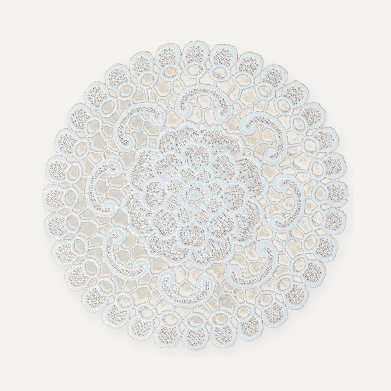 CouldNook Round Embroidered Lace Placemat - Floral Design Size Range