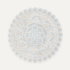 CouldNook Round Embroidered Lace Placemat - Floral Design Size Range