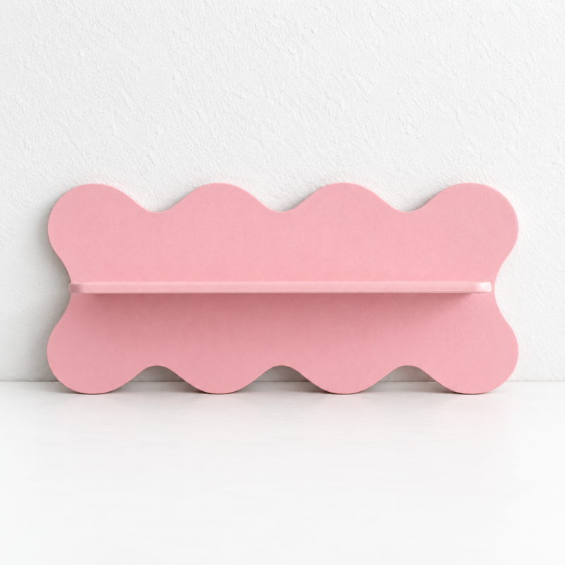 CouldNook Decorative Wall Shelf - Flower Or Wave Backing And Display Ledge
