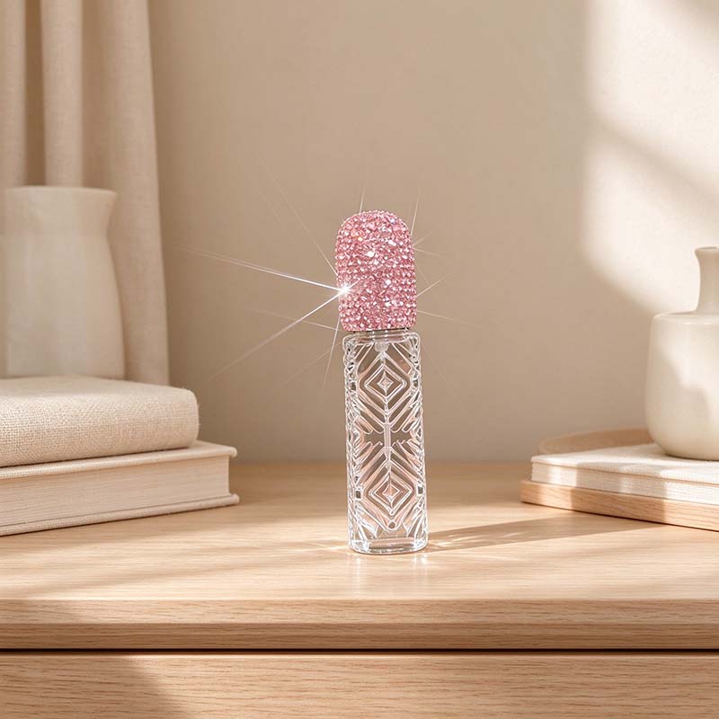 CouldNook Glass Perfume Spray Bottle - Geometric Body And Decorative Cap