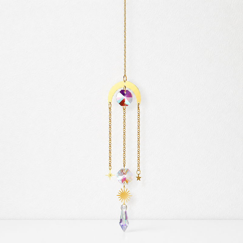 CouldNook Celestial Suncatcher Ornament - Sun Moon and Star Designs