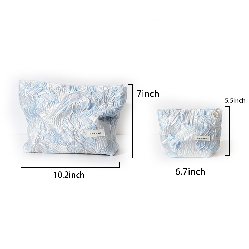 CloudNook Embossed Floral Makeup Pouch - Vanity Storage Accent
