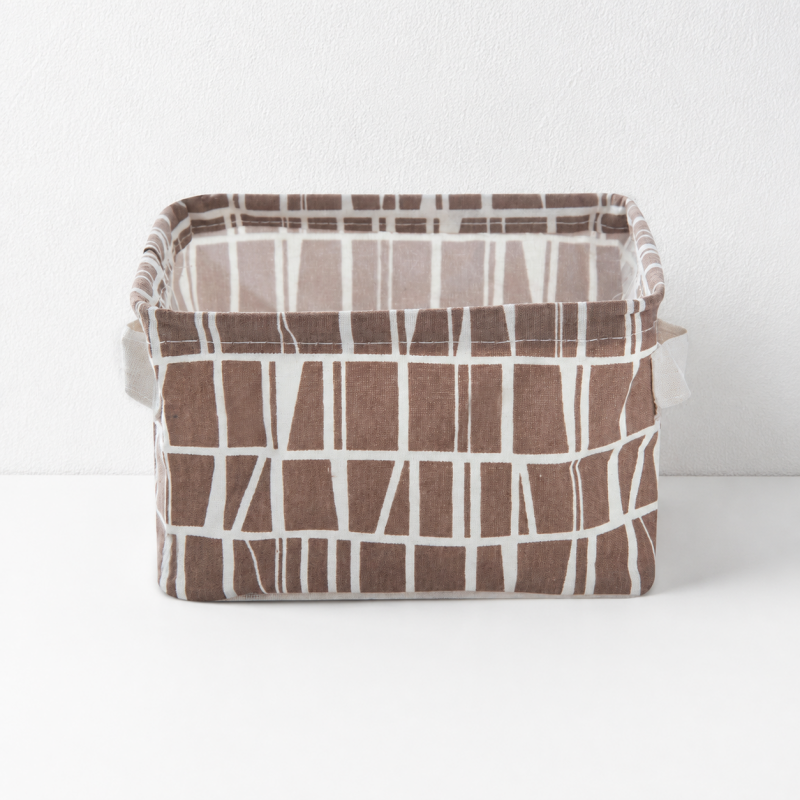 CouldNook Printed Fabric Storage Bin - Side Handle Basket