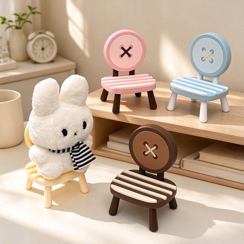 CouldNook Button Chair Phone Stand - Striped Seat
