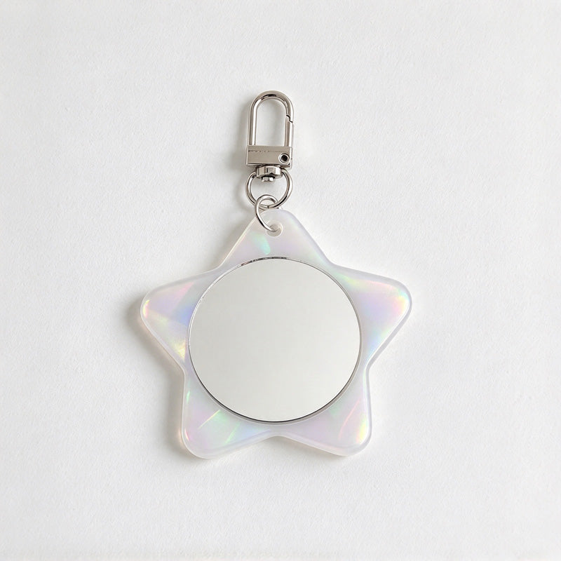 CouldNook Star Mirror Keychain - Rounded Frame and Lobster Clasp