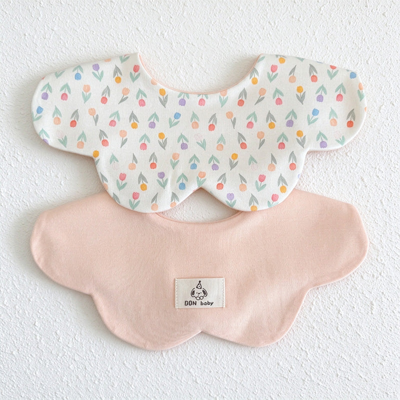 Waterproof Baby Bib with Reversible Scalloped Design