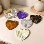 CouldNook Heart Mirror Comb - Marbled Acetate and Swivel Opening Detail