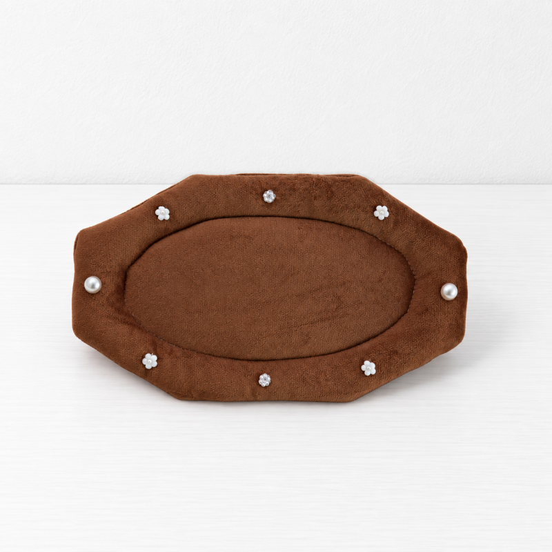 CouldNook Velvet Pearl Jewelry Mat - Scalloped Oval Tray