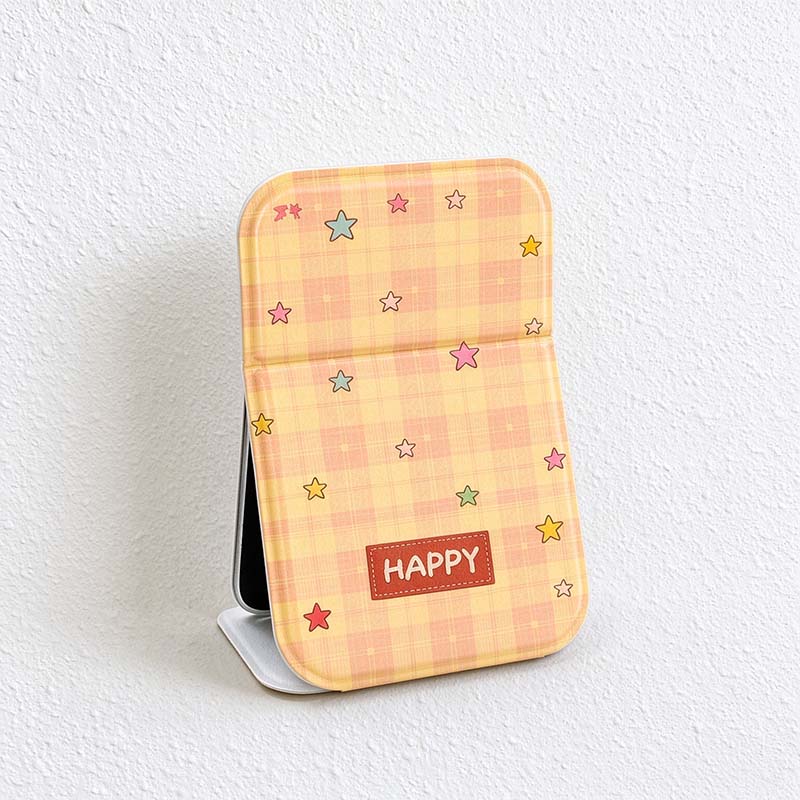 CouldNook Folding Pocket Mirror - Patterned Cover And Upright Display Position