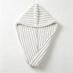 CouldNook Striped Cotton Hair Towel Wrap - Tapered Bound Edge Design