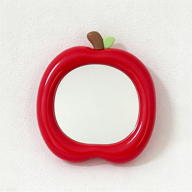 CouldNook Apple Makeup Mirror - Rounded Fruit Frame and Leaf Detail
