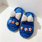 CouldNook Bow Plush Slippers - Six Bright Fuzzy Colors