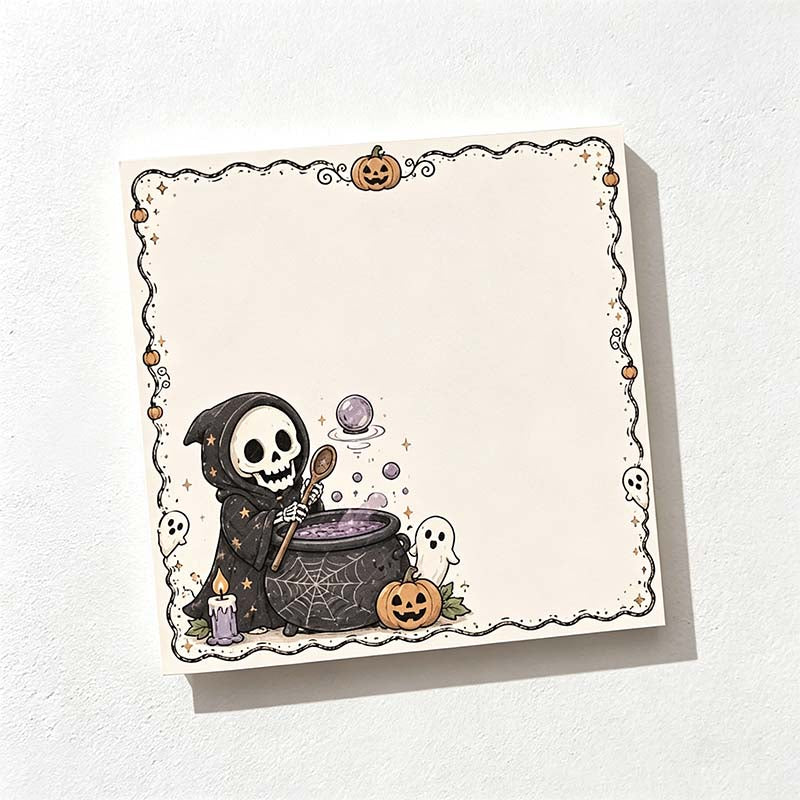CouldNook Illustrated Halloween Sticky Notes - Ghost Scenes and Decorative Frames