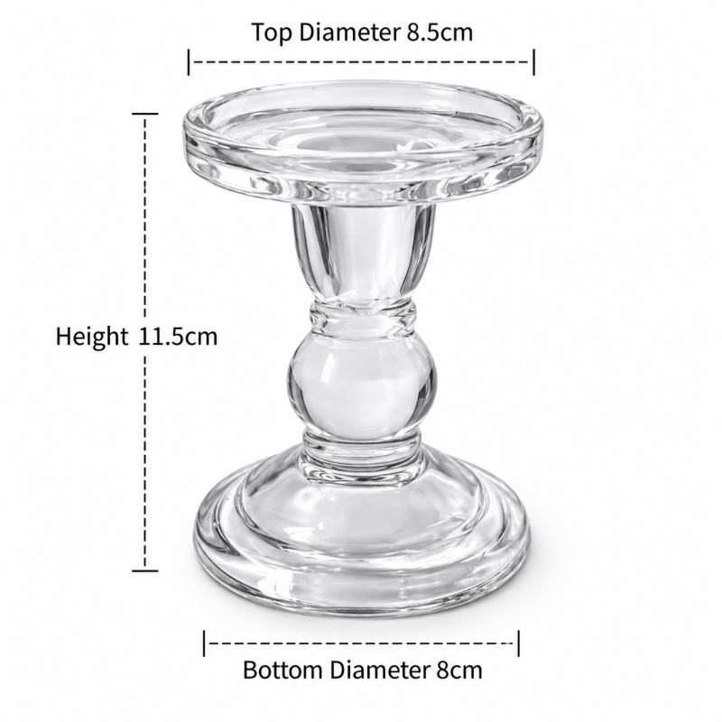 CouldNook Decorative Glass Candle Holder - Sculpted Shapes
