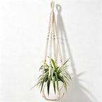 CouldNook Knotted Plant Hanger - Beaded Hanging Pot Holder (0731谭琪-MK2BLCR6H13HOB159)-OK