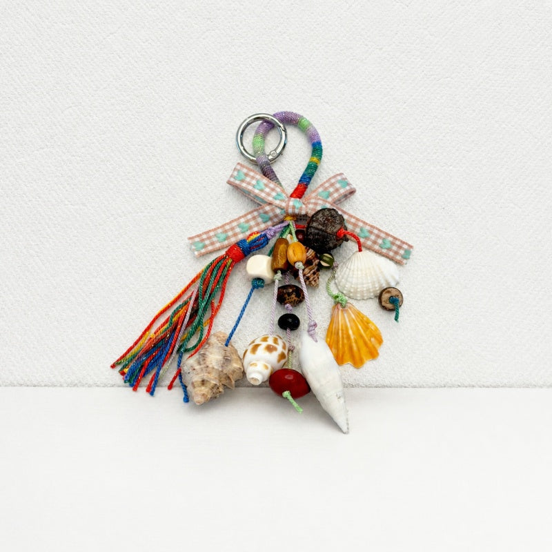 CouldNook Seashell Bag Charm - Coastal Lace Keychain