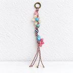 CouldNook Floral Beaded Charm - Twisted Cords and Loose Tassel Ends