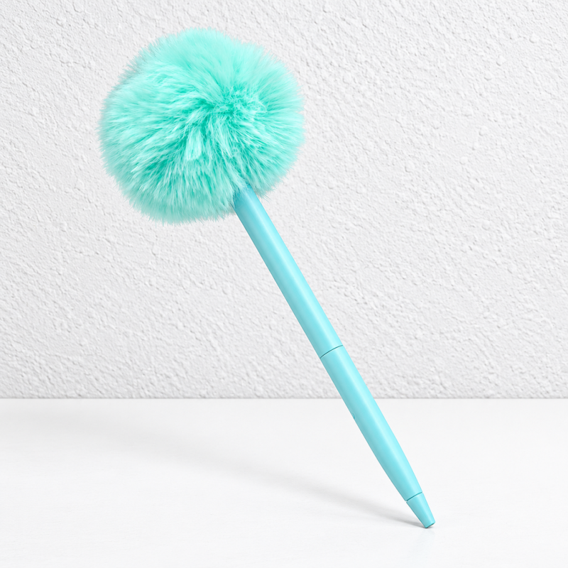CouldNook Pom-Pom Ballpoint Pen - Fluffy Round Top and Slender Barrel