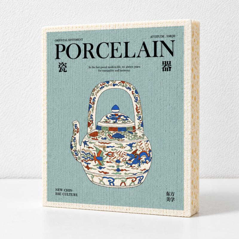 Printed Dishwashing Cloths with Illustrated Design Options