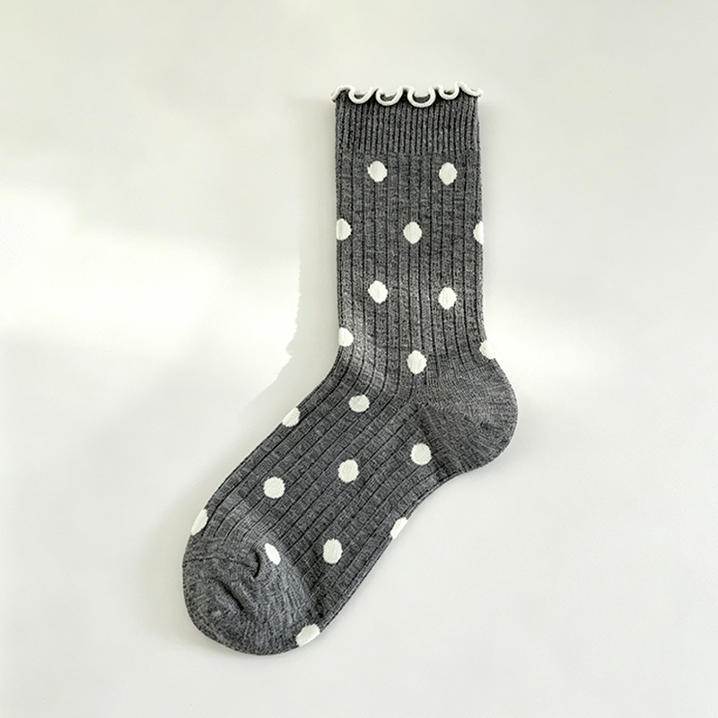CouldNook Dot Pattern Calf Socks - Everyday Outfit Accent