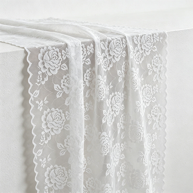 CouldNook Delicate Lace Embroidered Table Runner - Romantic Home Decor
