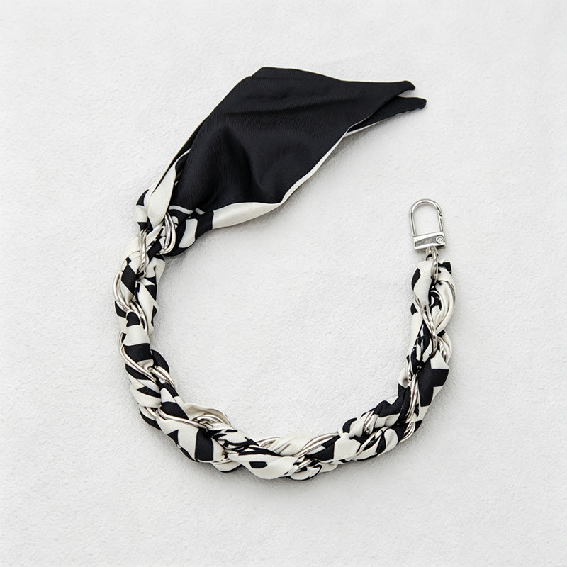 CouldNook Silver Monochrome Phone Wrist Strap - Scarf Link Loop