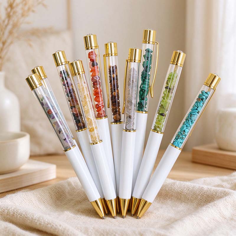 CouldNook Chip Filled Ballpoint Pen - Clear Chamber And Contrasting Barrel