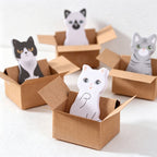 CouldNook Cat Sticky Notes - Shaped Paper Sheets and Miniature Carton Holder