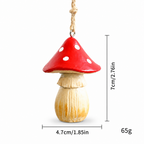 Mushroom Ornament - Paired Red Caps and Twine Loop