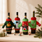 CouldNook Christmas Bottle Sweater - Knit Texture and Holiday Motifs