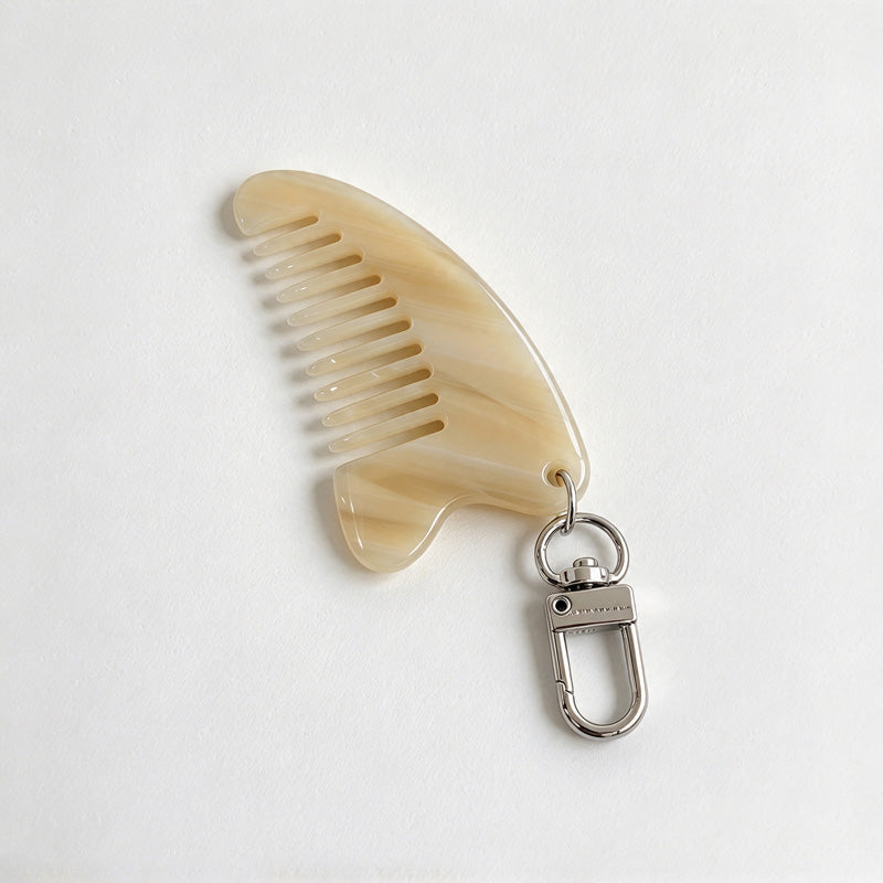 CouldNook Crescent Comb Keychain - Rounded Wide Teeth