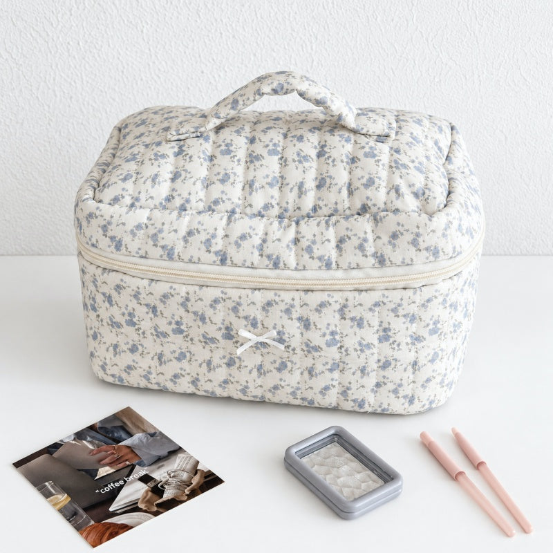 CouldNook Floral Makeup Bag - Tiny Bow Accent