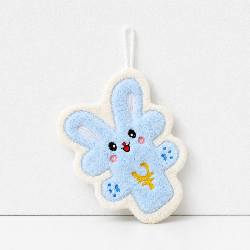 CouldNook Cartoon Coral Fleece Hand Towel‑Hanging Absorbent Cloth