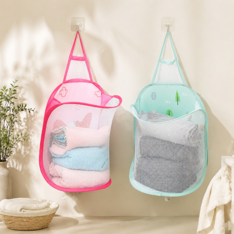 CouldNook Hanging Mesh Laundry Bag - Character Shape Designs