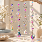 CouldNook Planet Suncatcher - Silver-Toned Celestial Symbols and Iridescent Hanging Drops