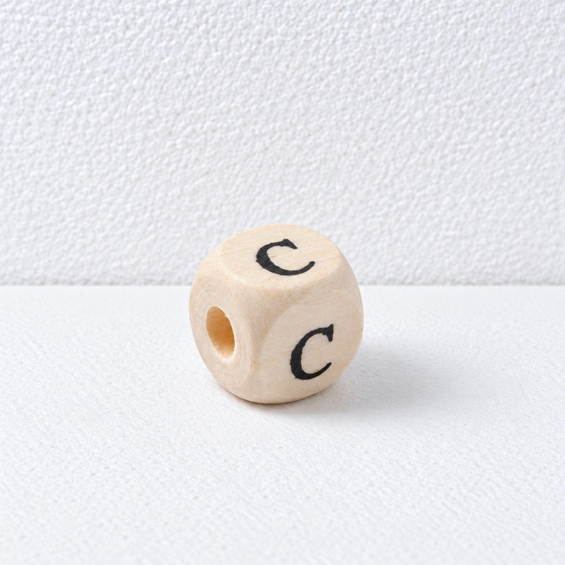 CouldNook Wood Alphabet Beads - Rounded Cubes and Letter Faces