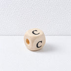 CouldNook Wood Alphabet Beads - Rounded Cubes and Letter Faces