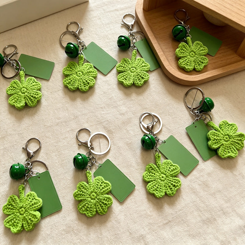 CouldNook Yarn Clover Keychain - Single and Ring Options