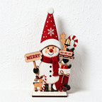 Wooden Christmas Tabletop Decorations with Printed Holiday Scenes