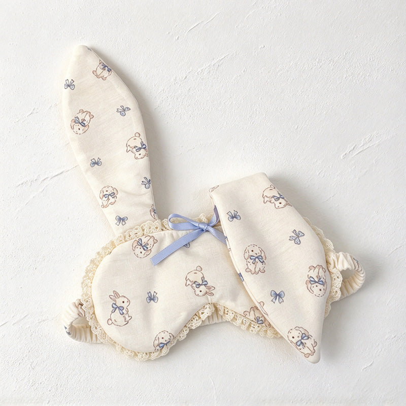 CouldNook Rabbit-Ear Sleep Mask - Delicate Printed Fabric and Long Ears
