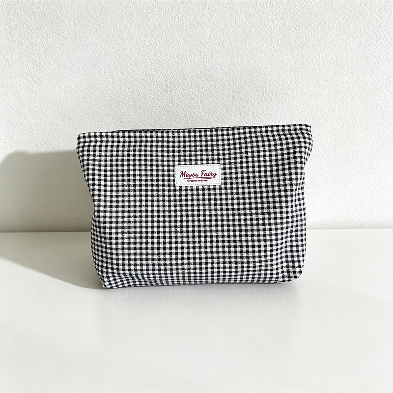 CouldNook Checked Cosmetic Bag - Vanity Storage Accent