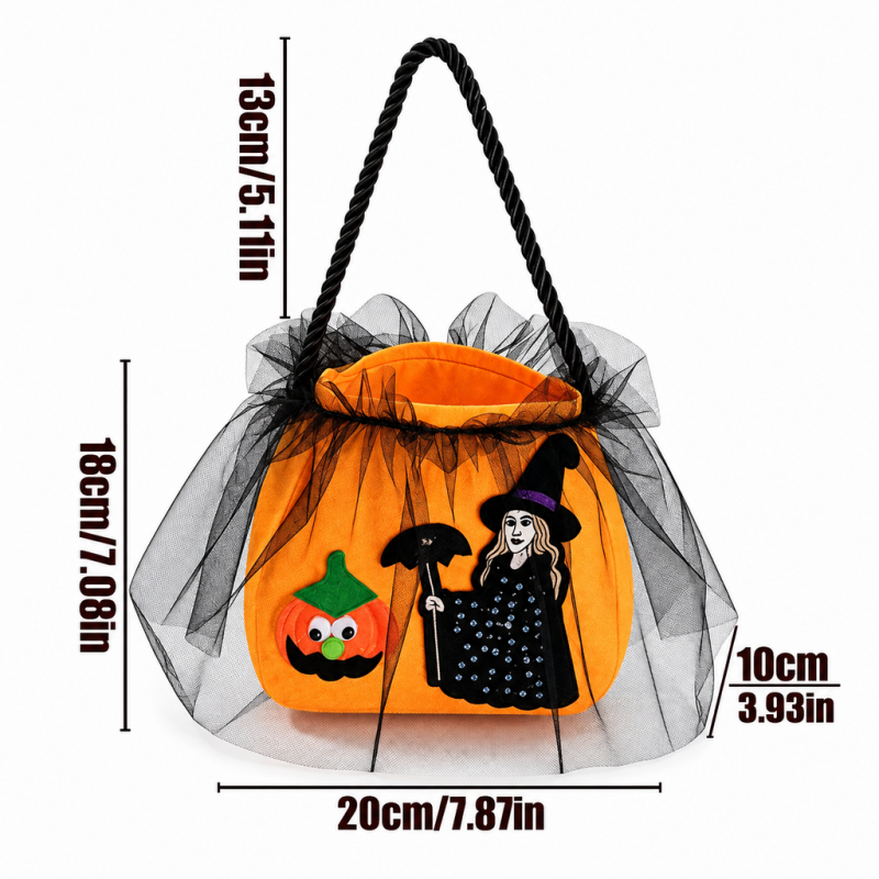 CouldNook Halloween Candy Tote Bag - Witch Pumpkin