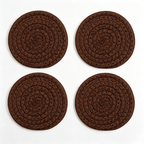 CouldNook Woven Round Drink Coaster - Warm Table Accent