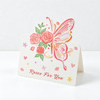CouldNook Butterfly Floral Greeting Card - Shaped Wing Artwork