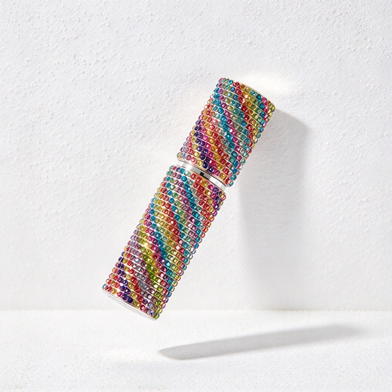 CouldNook Rhinestone Perfume Atomizer - Flat Cap and Colorful Stone Rows