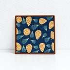 CouldNook Patterned Fabric Coaster - Square Shape and Contrasting Border