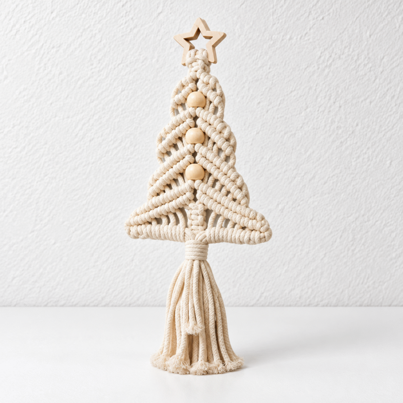 CouldNook Macrame Christmas Tree Ornament - Knotted Cord