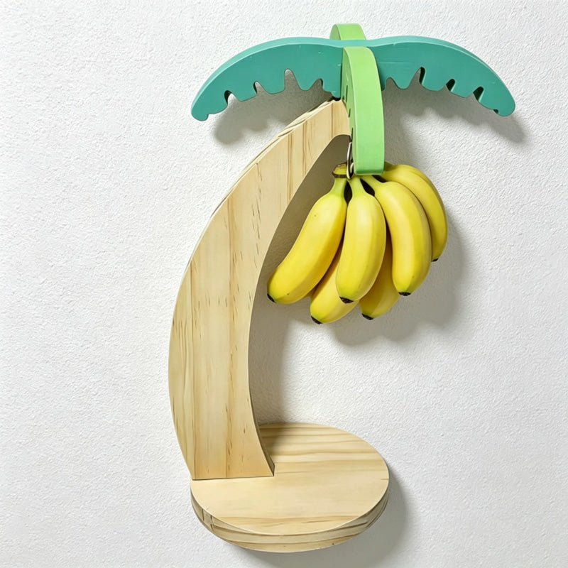 CouldNook Wooden Banana Hanger - Leaf Top Counter Stand