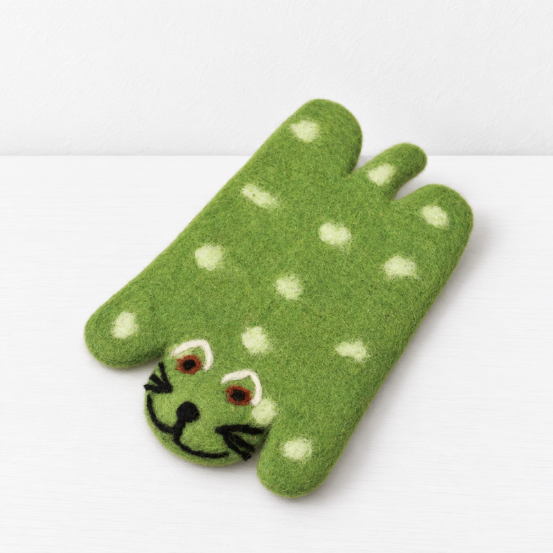 CouldNook Felted Animal Coaster - Sculpted Character Shapes Accent